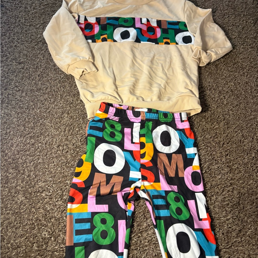 SHEIN Beige and Multicolor Graphic Set